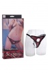 Крепление для фалоиммитатора Scandal Thong Harness атласный, цвет: черно-красный