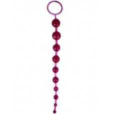 Ярко-розовая анальная цепочка Beads of Pleasure - 30 см.