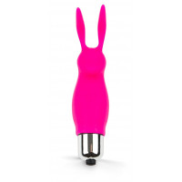 Розовый мини-вибратор в форме кролика - 9 см.