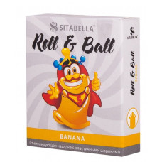 Стимулирующий презерватив-насадка Roll Ball Banana
