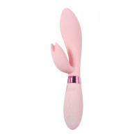 Нежно-розовый вибратор-кролик с независимыми моторчиками Indeep Malena - 21,5 см.